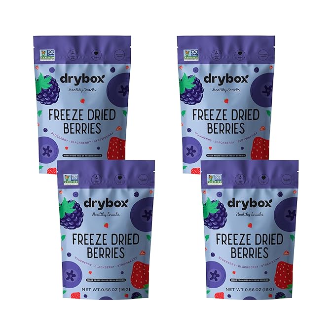 Drybox Freeze Dried Mixed Berries | 100% Natural Fruit | Freeze Dried Berry Source | No Sugar &