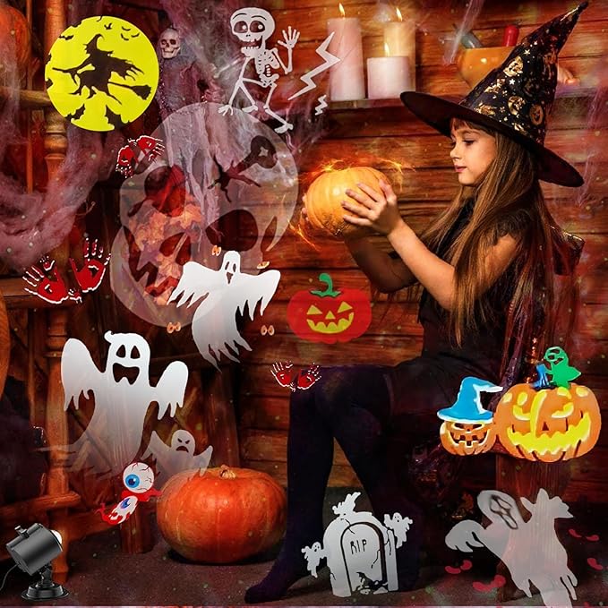 2025 Upgraded Brighter Halloween Decorations Projector Lights for Home, FLITI 19 HD Slide Christmas
