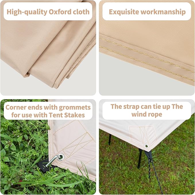 Tent Footprint, 210D Oxford Cloth Camping Tent Tarp, PU 3000 Waterproof Ground Sheet Mat for Tent