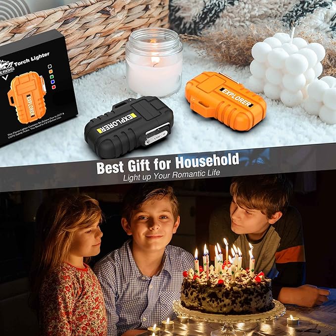 Torch Lighter, Refillable Butane Lighter, Windproof Outdoor Gas Lighter Adjustable Jet Flame