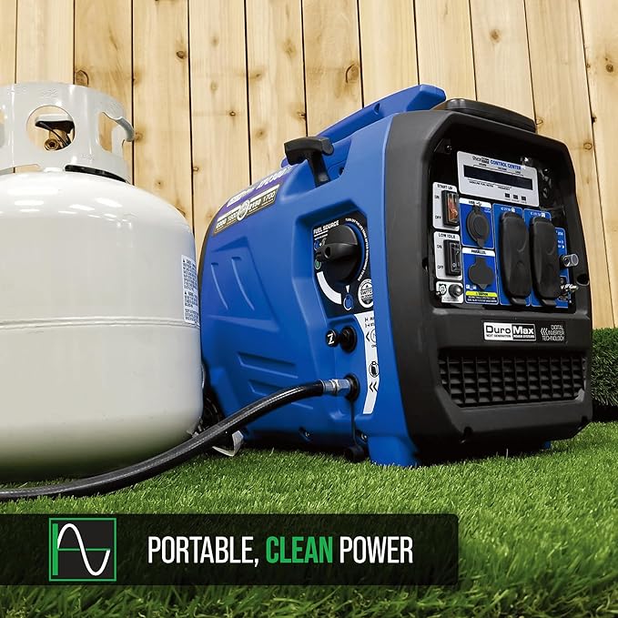 DuroMax XP2300iH 2,300-Watt Dual Fuel Portable Digital Inverter Generator - Gas & Propane, RV &