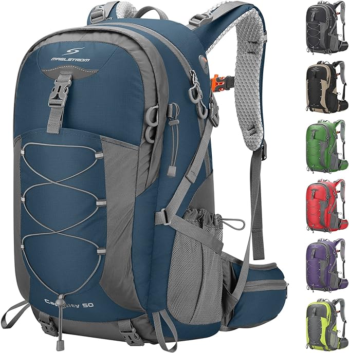 Maelstrom Hiking Backpack,Camping Backpack,50L Waterproof Hiking Daypack with Rain