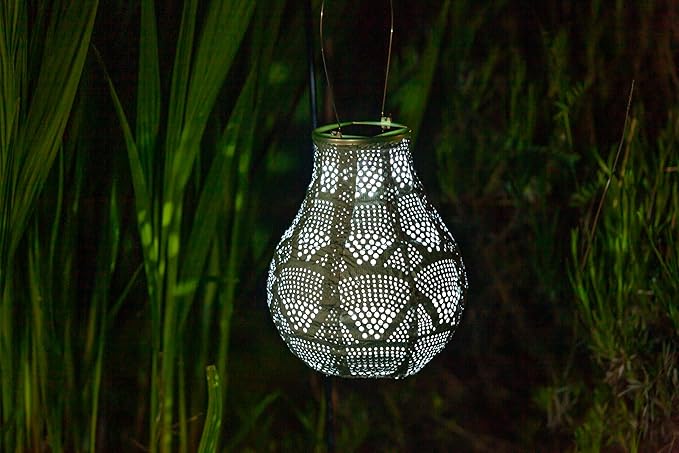 Allsop Soji Stella - Bulb - 8" Outdoor Solar Lantern - Sage
