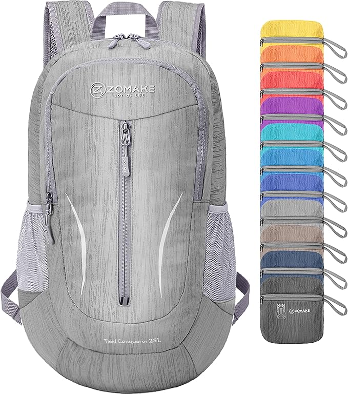 ZOMAKE 25L Ultra Lightweight Packable Backpack, Foldable Hiking Backpacks Water Resistant Small