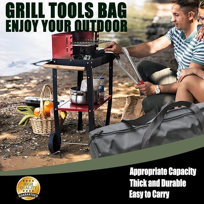 BBQ Accessories Storage Bag, Tool Bag for Barbecue Tools Storage, Grill Accessory Storage, Outdoor