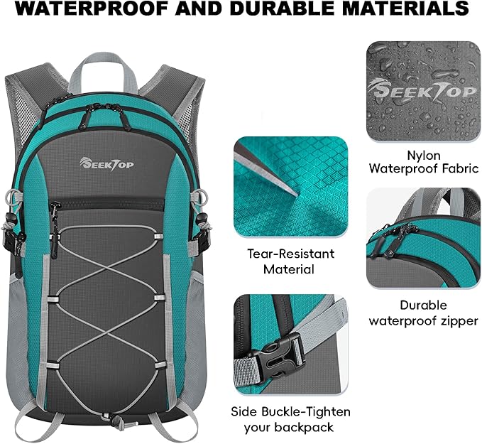 Seektop 20L Foldable Waterproof Hiking Backpack, Ultralight Small Lightweight Daypack Packable