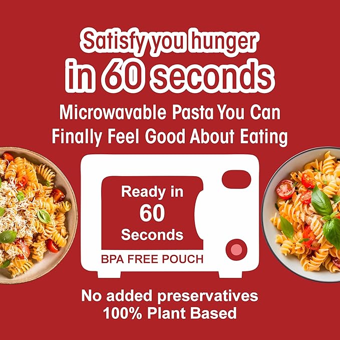 Pasta Zing Microwavable Arrabbiata Pasta, Pack of 7, 7.05 Ounce | Ready To Eat in 60 Sec | Made
