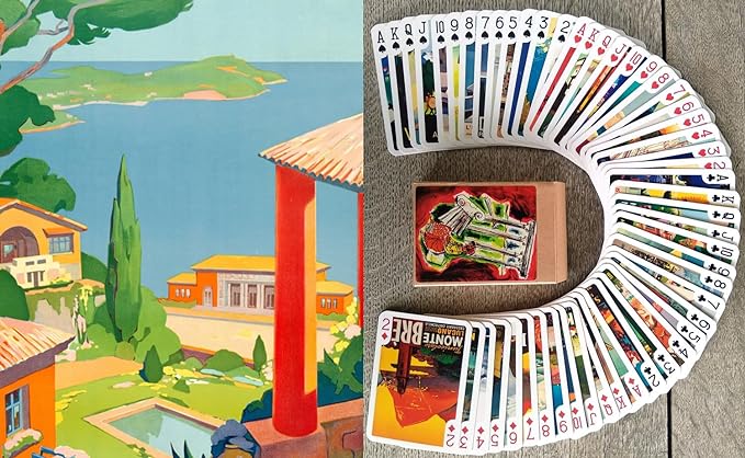 Europe Travel Playing Cards (Poker Deck 54 Cards All Different) Vintage European Travel Posters
