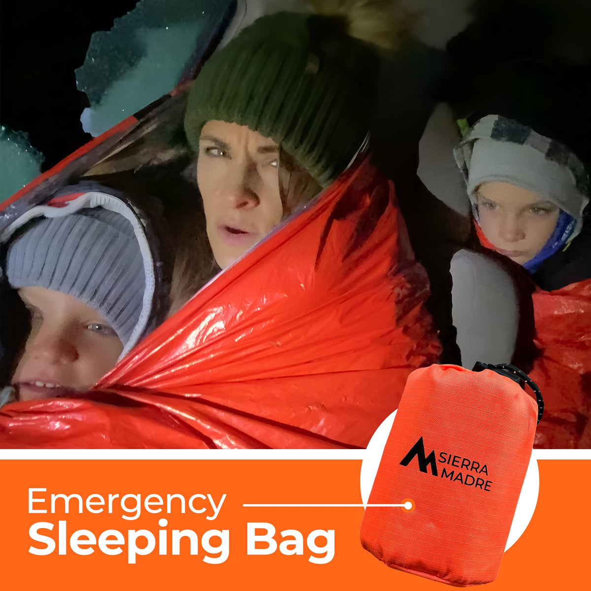 Sierra Madre Emergency Sleeping Bag, Waterproof Thermal Bivy Sack Pack 1