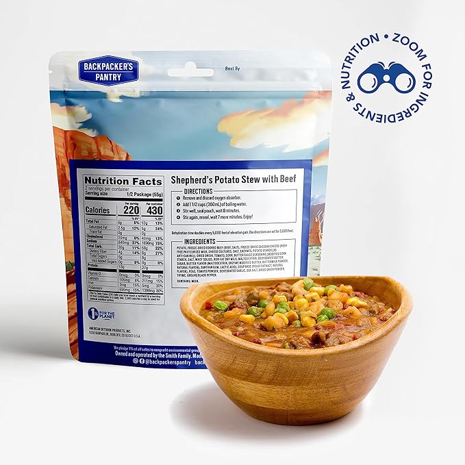 Backpacker's Pantry Shepherd's Potato Stew with Beef - Freeze Dried Backpacking & Camping Food