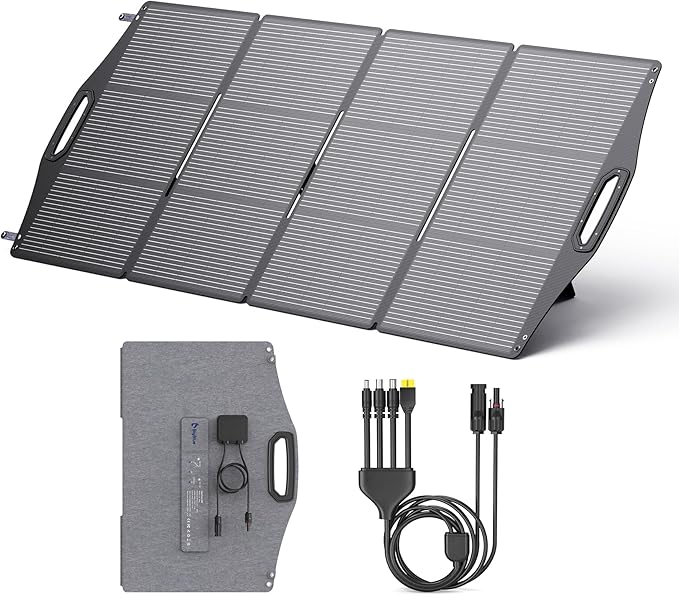 200W Solar Panel, BigBlue SolarPowa 200 Solar Panel Charger with Kickstand for Camping, IP68