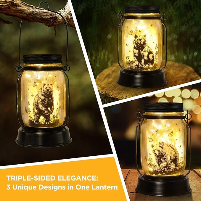kyoryuger Bear Gifts for Women/Men Bear Lovers Solar Lantern Mom Birthday, Mothers Day, Solar
