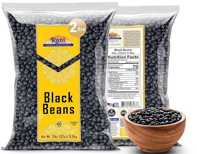 Rani Black Beans (Turtle Beans) 32oz (2lbs) 908g ~ All Natural | Vegan | Gluten Friendly | NON-GMO
