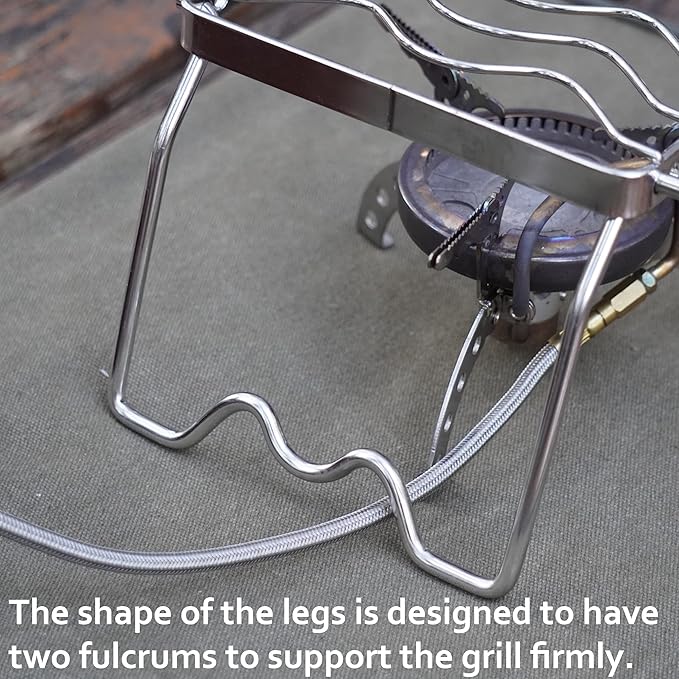 CAMPINGMOON Portable Folding Camping Campfire Grill over Fire Split Stoves 304 Stainless Steel