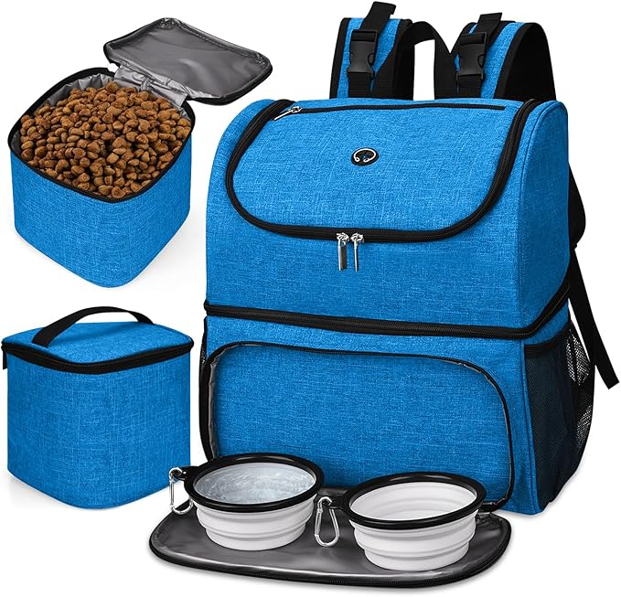 BAGLHER Pet Travel Bag, Double-Layer Pet Supplies Backpack (for All Pet Travel Supplies), Pet