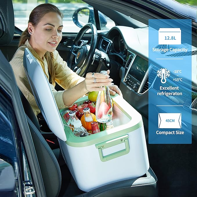 12 Volt Refrigerator Portable Car Freezer 13.5 Quart (12.8 Liter) Compressor Cooler 12V/24V DC