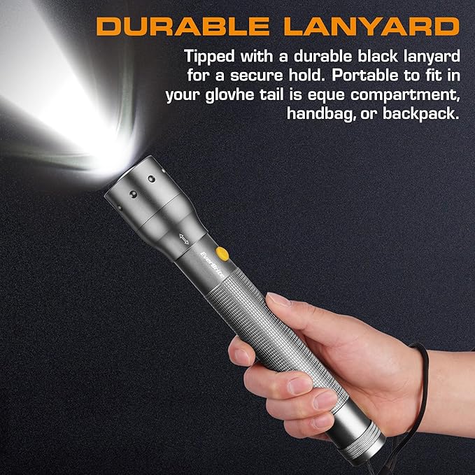 EverBrite Ultra Bright Tactical Flashlight, 900 Lumen Zoomable Adjustable Focus, 3 Light Modes