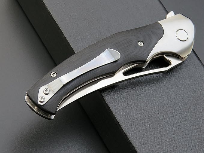 Eafengrow EF7 Folding Knife K110 Steel Blade G10& Stainless Steel Handle EDC Tool Knives for