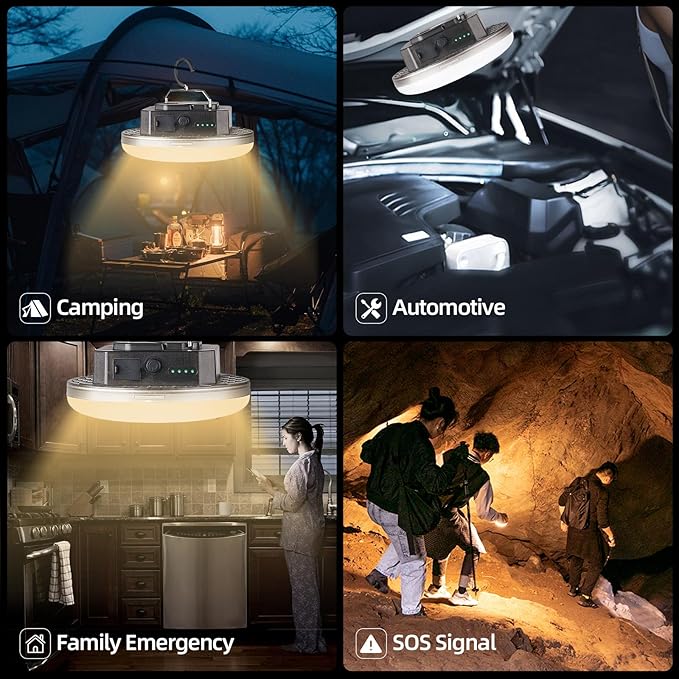 Transparent Portable Rechargeable LED Camping Lights,Waterproof Outdoor Light with 5000Lm,Super