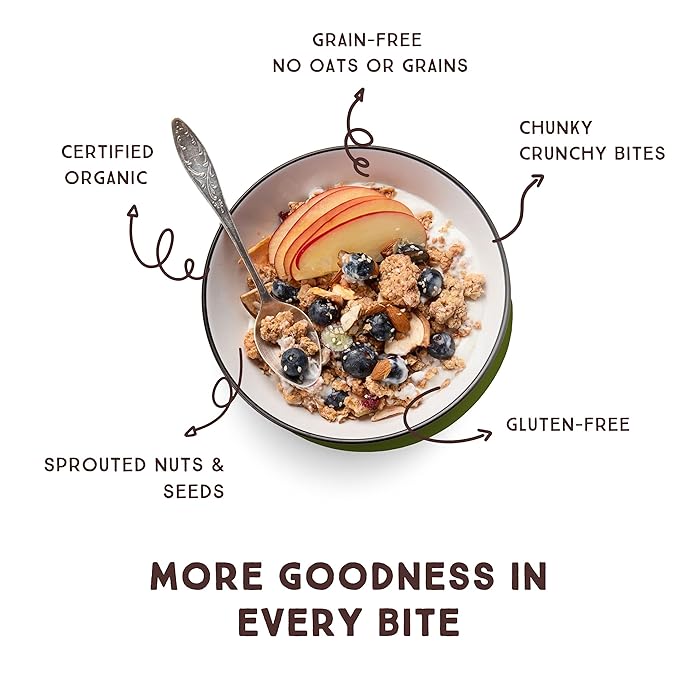 Lark Ellen Farm Vanilla Cinnamon, Cacao Cherry, Berrylicious Grain Free Granola Clusters, Crunchy