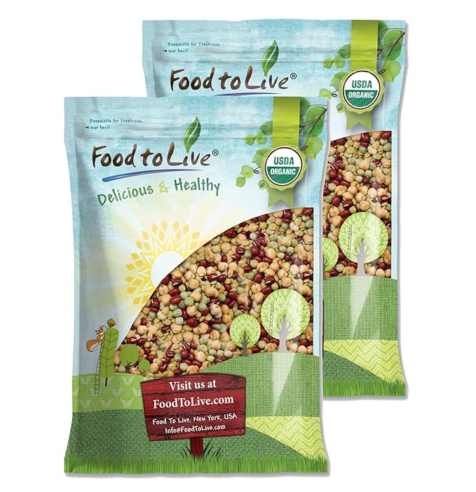 Food to Live Organic Crunchy Mix of Sprouting Beans, 20 Pounds - Non-GMO, Kosher, Non-Irradiated