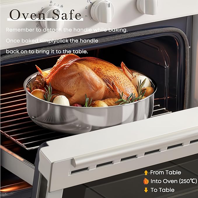 Caannasweis Detachable Nonstick Cookware Set - Stackable Induction Pots and Pans With Removable
