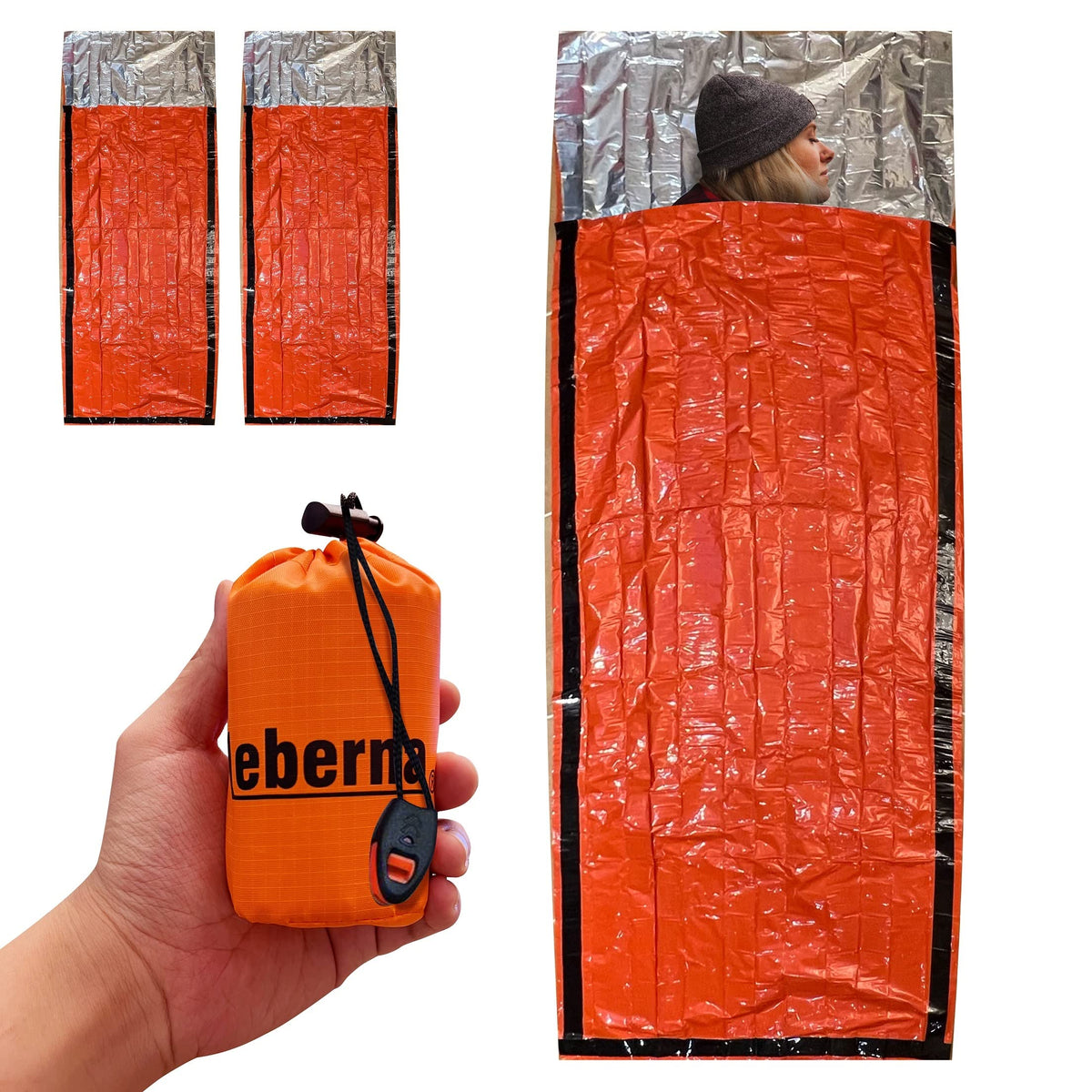 Emergency Sleeping Bag Survival Bag 2 Pack | Survival Bivy Sack | Portable Blanket Survival Gear