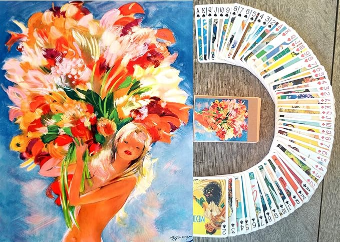 Girls on Travel Posters Playing Cards (Poker Deck 54 Cards All Different) Vintage Retro Travel