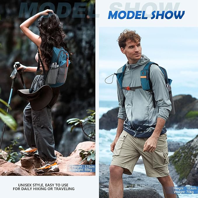 15L Small Hiking Backpack for Men Women Foldable Packable Back Pack Ultralight Hiking Daypack for