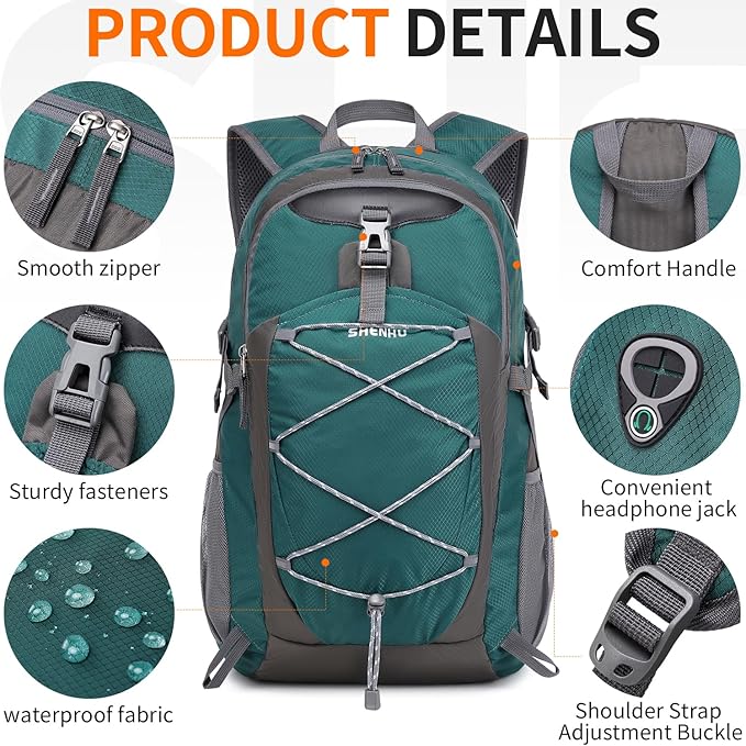 40L Hiking Backpack Lightweight Daypack Waterproof Travel Camping Backpack for Men Women Sport