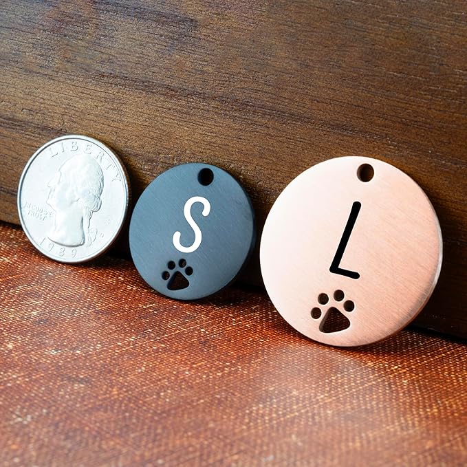 Ultra Joys Dog Tags Personalized for Pets - Hollow Paw Custom Pet ID Tag - Engraved Dog Tag for