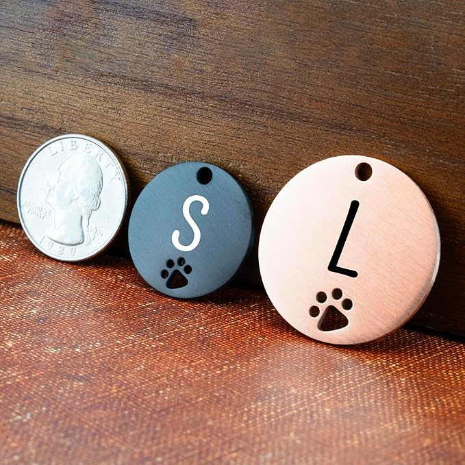 Ultra Joys Dog Tags Personalized for Pets - Hollow Paw Custom Pet ID Tag - Engraved Dog Tag for