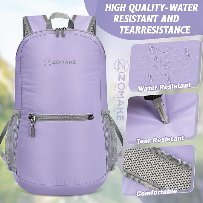 ZOMAKE Ultra Lightweight Hiking Backpack 20L - Packable Small Backpacks Water Resistant Daypack for