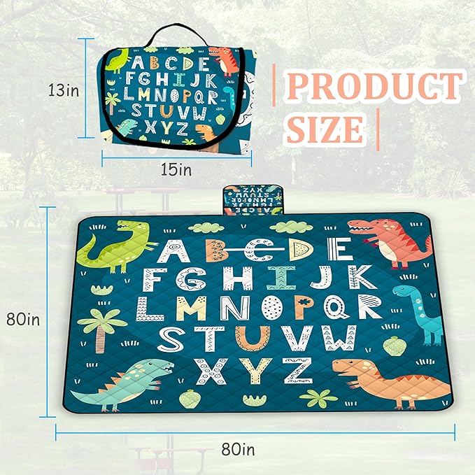 Extra Large Picnic Blanket Waterproof,80"x 80"Foldable Machine Washable Beach Blankets,Outdoor