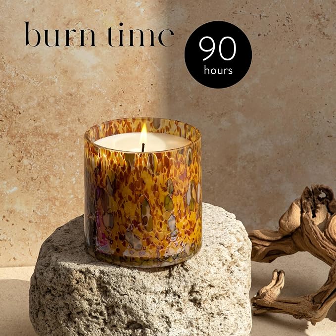 LAFCO New York Signature Candle, Labdanum - 15.5 oz - 90-Hour Burn Time - Reusable, Hand Blown