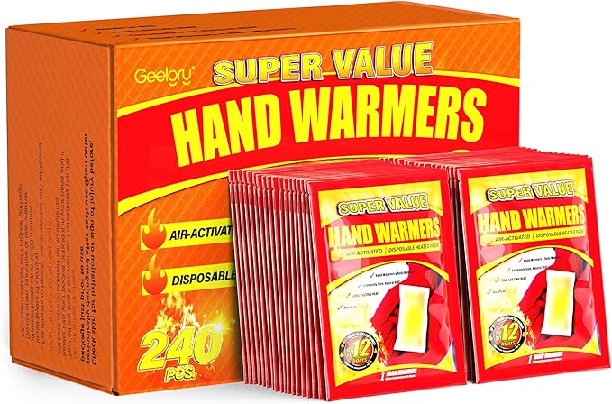 Hand Warmers Disposable 500/375/240/125/90/55/30 Pcs, Long-Lasting Up to 12 Hours for Warm Body