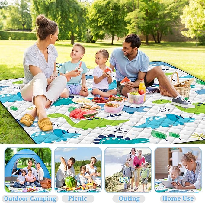 Extra Large Picnic Blanket Waterproof,80"x 80"Foldable Machine Washable Beach Blanket,Outdoor