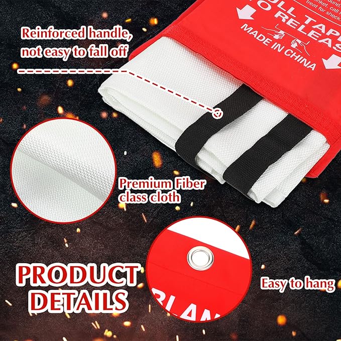 Macarrie 20 Pack 39??x 39??Fire Blanket Emergency for Home and Kitchen Safety Suppression Blanket