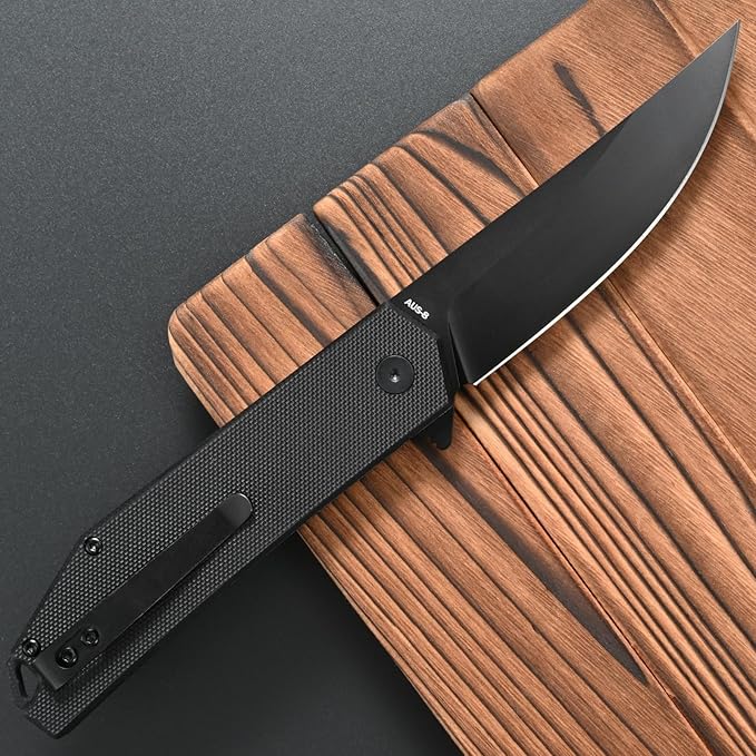 FF18 Folding Pocket Knife,AUS-8 Steel Blade G10 Handle EDC Tool Knife for Outdoor