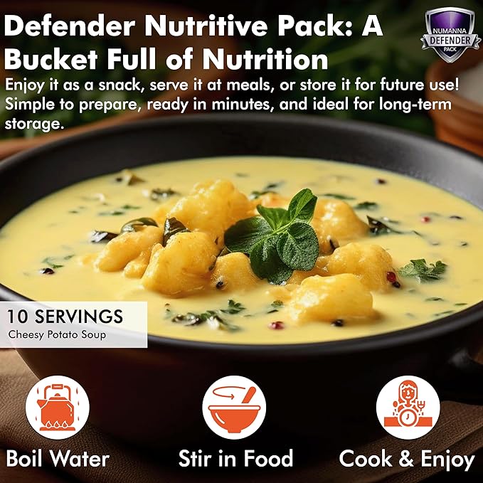 Numanna Defender Nutritive Pack Bucket 612 Servings | 3-Months Emergency Food Supply | GMO-Free