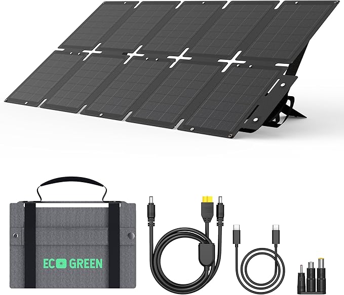Portable Solar Panel 100W, Monocrystalline 24.8% High Efficiency Foldable Solar Panel, Solar