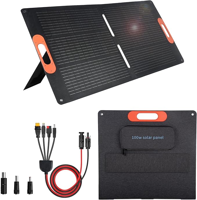 100W Portable Solar Panel for Power Station Generator,100 Watt Foldable Solar Panel Charger with