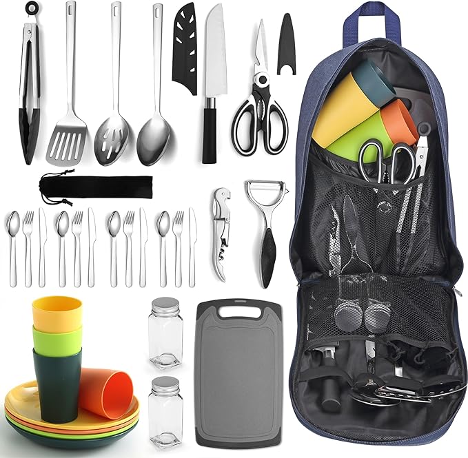Berglander Camping Essentials, Camping Cooking Utensils Set, Camping Accessories Gear Must Haves