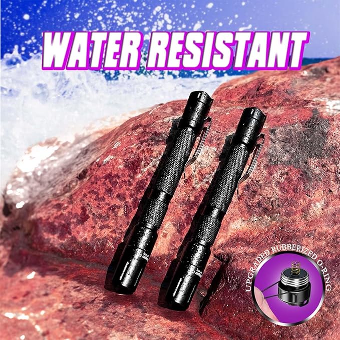 UV Flashlight 2 Pack Ultraviolet, 395nm Mini Penlight Portable and Compact Black Light for Pet