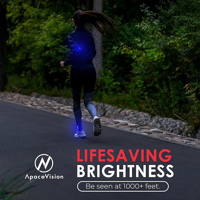 LED Safety Light (2 Pack) - Clip On Strobe/Running Lights for Runners, Dog, Bike, Walking, Boat