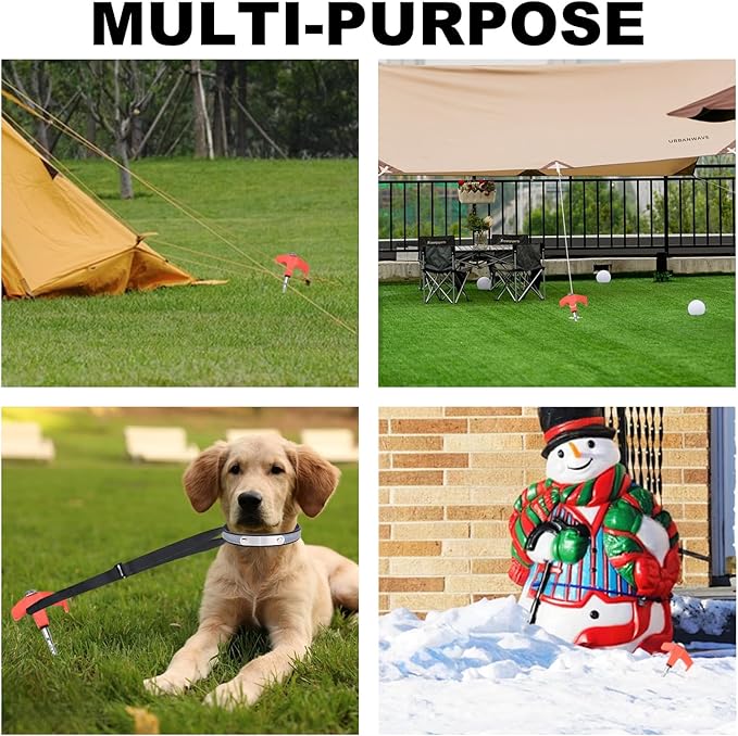 20 Pcs Tent Stakes Heavy Duty, 8 in Ground Anchors Screw in, Grow in the Dark Screw in Tent Stakes