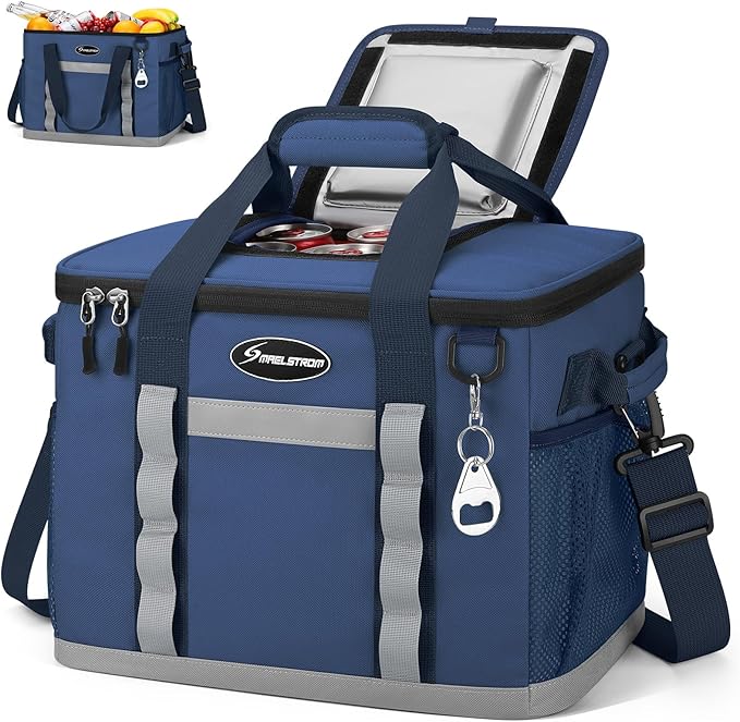 Maelstrom Collapsible Soft Cooler Bag, 24/30/60/75 Cans Beach Cooler, Ice Chest, Leakproof &
