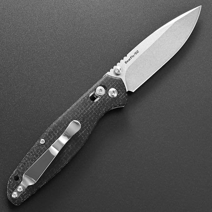 Eafengrow EF966 Folding Knife D2 Blade Micarta Handle with Pocket Clip EDC Tactical Knife thumb