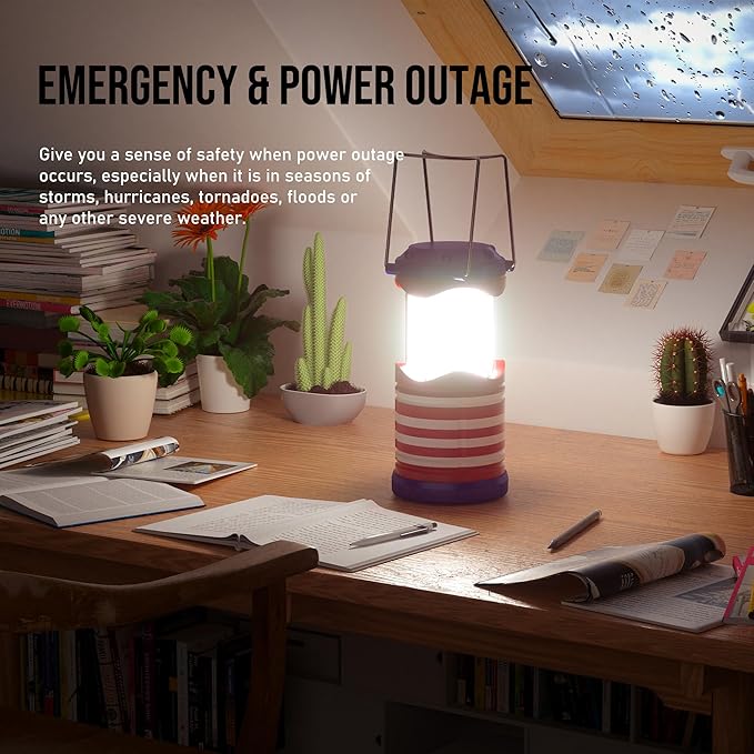 Lichamp LED Camping Lantern, 4 Pack Battery Powered Flashlight for Power Outages, Portable