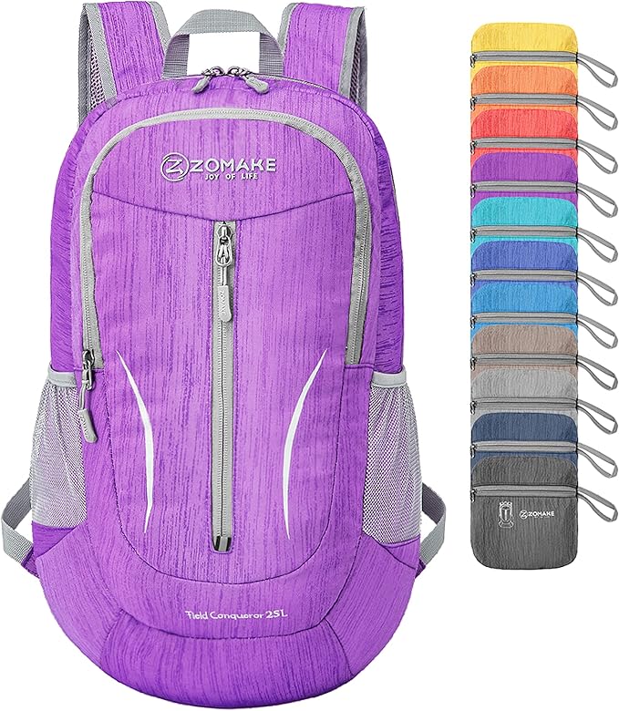 ZOMAKE 25L Ultra Lightweight Packable Backpack, Foldable Hiking Backpacks Water Resistant Small